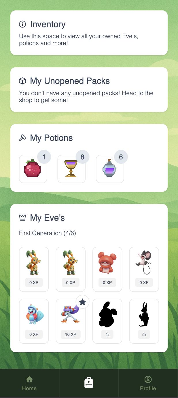 Your collection screen in the Flexcel app